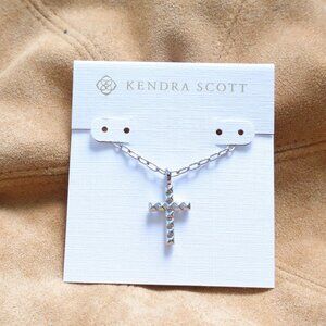 New. Kendra Scott Jada Cross Silver Short Necklace